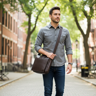 Black leather men's handbag by Vilniaus Kailiai, model 7-293, featuring a sleek design with sturdy handles and subtle stitching.