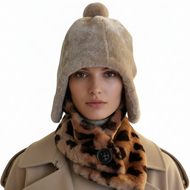 Vilniaus Kailiai Mod. K16655XX hat with a stylish design, featuring a soft fabric exterior and a comfortable fit for everyday wear.