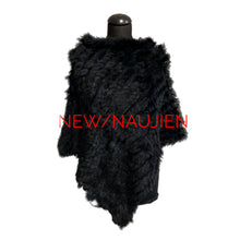 Load image into Gallery viewer, Black fur shawl on a mannequin with &#39;NEWNAUJEN&#39; branding on a white background
