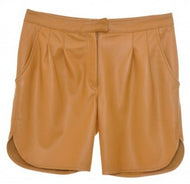 Camel color sheep leather shorts